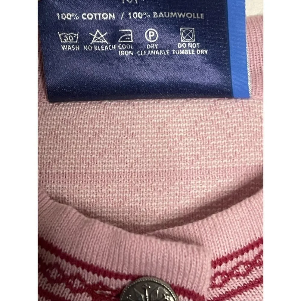 Icewear Icelandic Cardigan White Pink Nordic 100% Cotton Knit Sweater